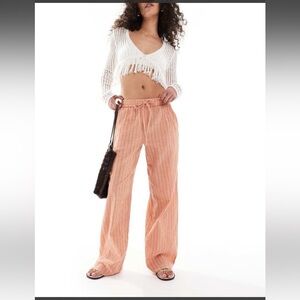 Cotton On Peach Wide-Leg Drawstring Pants